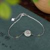 Un Ciervo Plata Esterlina S925 Jade Hetian Temperamento Personalidad Colgante Hebilla Ping An Pulsera Conjunto de Moda de Temperamento de Dos Piezas