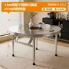 Mesa Plegable de Acero Inoxidable para Restaurante, Puesto de Comida al Aire Libre, Uso en Casa, Mesa Redonda Giratoria Portátil, Mesa Plegable Gruesa de Acero Inoxidable