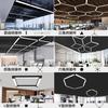 Lámpara de araña de oficina con tira de luces LED, moderna y sencilla, para gimnasio, cibercafé, centro comercial, ingeniería, barra cuadrada.