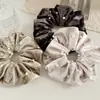 Goma de Pelo Grande de Terciopelo con Perlas Coreana Otoño Invierno para Mujer Retro Atadura para el Cabello en la Parte Posterior de la Cabeza Atadura para Cola de Caballo Accesorios para el Cabello Flor para el Cabello