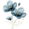 Calcomanía para tapa de inodoro con flores azules grandes, decoración de pared de vidrio para baño, pegatinas transfronterizas, venta al por mayor de flores