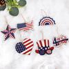 Colgantes Decorativos de Madera del Día de la Independencia Americana Suministros de Decoración para Fiesta del Día Nacional Accesorios para Regalo Colgantes de Letrero de Madera