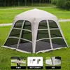 Tienda de campaña y toldo dos en uno con logotipo personalizado transfronterizo, totalmente automática, para camping al aire libre, toldo tipo cúpula con recubrimiento negro para protección solar