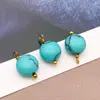 Colgante de Piedra Natural Hecho a Mano Europeo y Americano Transfronterizo con Perlas de Acero Inoxidable Accesorios de Joyería para Pendientes Redondos Collares DIY