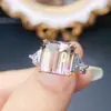Anillo de Amatrina Natural Popular al por Mayor de Fábrica Plata S925 Incrustado Piedra Principal 10*10 Fábrica de Joyería Venta Directa