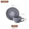 Taza y platillo para espresso estilo europeo 80ML juego de taza y platillo de cerámica cocida en horno vintage para cafeterías, uso comercial, venta al por mayor desde el fabricante