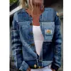 2025 Nueva Estación Independiente Amazon Impresión Digital Aguja Gruesa Cardigan Grande para Mujer Cuello en V Corto Manga Larga Suéter de Imitación
