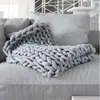 Manta de algodón acolchada transfronteriza norteamericana, manta de punto grueso para brazos, manta pesada DIY de hilo grueso de 3 cm de grosor, suministro de fábrica