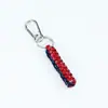 Llavero de Cuerda para Saltar Colorida de 15 cm Anillo Metálico de 3 cm Nudo de Maíz Cuadrado Cuerda Decorativa Tejida a Mano DIY