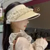 Sombrero de Sol Transparente con Encaje para Adultos, Nuevo Estilo Veraniego para Mujer con Ala Ancha, Anti-UV, Sombrero de Sol Adelgazante