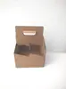 Portavasos portátil de papel kraft personalizado desechable para té de leche café personalizado solo 500 2 tazas 4 tazas con logo impreso