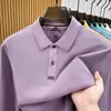 Camiseta de manga larga 100% algodón para hombre, nuevo estilo de otoño, cuello camisero, ropa de trabajo casual de negocios, polo de manga larga cálido para hombre
