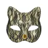Máscara de Encaje con Estampado de Serpiente de PVC Veneciano Máscara para Fiesta de Disfraces Máscara de Media Cara de Halloween de Gama Alta Transfronteriza