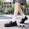 Mocassins Pretos de Solado Grosso para Mulheres 2026 Nova Coleção Primavera/Outono Solado Elástico Macio Antiderrapante Silencioso Aumenta a Altura Emagrecimento Sapatos de Trabalho Simples