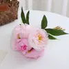 Buquê de Peônias Artificiais, Arranjo de Flores para Mesa de Sala de Estar, Buquê de Flores Artificiais para Interior, Luxo Leve de Alta Qualidade