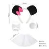 Performance Dia das Crianças Headband de Cabeça Animal Cartoon Headwear de Pelúcia Conjunto de Headband de Princesa Panda de Pelúcia Adesivos Faciais Acessórios de Roupa