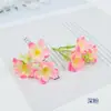 Simulación 4 tenedor flor de jazmín cadena DIY material hecho a mano flor de seda pequeña cadena de flor de cerezo tocado accesorios para ropa flor artificial floral