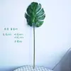 Hojas de Tortuga Simuladas, Hojas de Pluma de Primavera Pegadas, Plantas Simuladas, Hojas de Rábano Verde Falsas, Plantas de Pie para Decoración del Hogar Pegadas