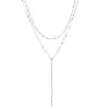 Moda Transfronteriza Europea y Americana Collar Simple en Forma de Y Versátil Elegante Borla Cuentas Redondas Cadena de Clavícula Superpuesta Multicapa Cadena para el Busto para Mujer