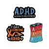 Serie de Broches Transfronterizos de Nueva Hiperactividad para TDAH Letras Creativas de Dibujos Animados Pines Metálicos Insignia Pin Venta al por Mayor