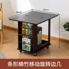 Mesa de Esquina Multifuncional Giratoria, Gabinete Lateral para Uso Doméstico, Mesa de Comedor Plegable Simple con Ruedas, Mesa Lateral Cuadrada Móvil para Almacenamiento en Sala de Estar