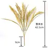 Tallos largos de plástico dorado para arroz, decoración de cosecha de arroz, plantas de arroz artificiales, utilería de escenario