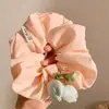 Scrunchie Floral Fresco Estilo Coreano para Mulheres, Elástico para Coque, Acessório de Cabelo Tridimensional, Prendedor de Rabo de Cavalo, Adorno de Cabelo