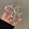 Pasador de Metal Plateado Pinza para el Cabello Volumen Alto del Cabello Pinza Tiburón de Gama Alta Accesorios Coreanos para el Cabello Pasador para Mujeres