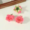 Cabezas de Flores de Rosa Artificiales Tela de Seda Decoración de Pared de Flores para Bodas Flores Falsas Materiales Hechos a Mano DIY Flores de Estilo Europeo Vintage