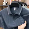 Playeras Polo para Hombre de Primavera y Verano, Nuevas Camisetas Elásticas de Manga Corta de Alta Gama, Tops Casuales Simples de Media Manga para Hombres de Mediana Edad