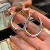 Pendientes de Aro Lisos Metálicos Esmerilados para Mujer, Pendientes Europeos y Americanos Sexy Exagerados, Elegantes, Pendientes y Pendientes de Nicho de Alta Gama