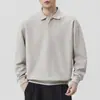 Sudadera con cuello para hombre, nuevo modelo otoño 2026, polo de manga larga estilo "old money" americano de peso pesado