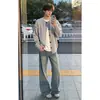 Suéter cárdigan cleanfit gris claro para hombre otoño perezoso punto de alta gama suelto canalla guapo chaqueta casual