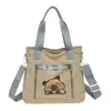 Bolso de Hombro Cruzado Versátil Estilo Universitario Estampado de Dibujos Animados Bolso de Tela Nuevo para Mujer Estilo Japonés Lindo Gran Capacidad