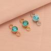 Directo de fábrica en stock al por mayor acero inoxidable piedra de nacimiento de diciembre piedra de cumpleaños colgante de anillo doble accesorios de joyería DIY