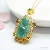 Pingente de Jade Guan Yu Natural Grau A Colar Deus da Riqueza Água Azul Fábrica de Jade Atacado Dropshipping S4050402