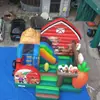 Castelo Inflável Tema Animais de Fazenda, Design Fofo, Tecnologia Anti-Colisão Bolsa Macia, Equipamento Interativo para Família