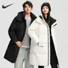Chaqueta de plumón de longitud media para pareja, transfronteriza, para hombre y mujer, cálida, engrosada, de moda en invierno, abrigo de plumón al 90%