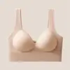 Sujetador deportivo push-up inalámbrico sin espalda con copas fijas de talla grande para mujer, para yoga, fitness y running