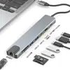 Estação de Acoplamento Transfronteiriça Hub Oito-em-Um Tipo-C Hub para Computador Conversor de Estação de Acoplamento HDMI Multi-Interface