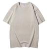 Camiseta básica de color sólido pesado de 200 g para hombre, cuello redondo, holgada, de algodón blanco, talla grande, para pareja, de manga corta, para estudiantes masculinos y femeninos