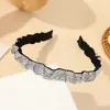 Diadema de Nuevo Estilo Transfronteriza para Mujer, Lujo de Gama Alta, Altura Craneal Alta, Diadema Irregular con Pedrería, Joyería Hecha a Mano DIY para Mujeres