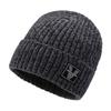Gorro de Inverno com Forro de Fleece, Gorro de Tricô Grosso para Homens e Mulheres, Gorro de Lã Quente para Ciclismo ao Ar Livre e Viagem, Gorro de Esqui à Prova de Vento