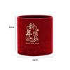 Cubo del Festival de Primavera Cubo Vacío Cubo de Año Nuevo Cubo de Franela Simulación Flor de Año Nuevo Cubo de Arreglo Floral Ramo Rojo Festivo