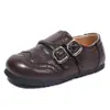 Zapatos de Cuero Brogue para Niñas Impermeables Mocasines de Estilo Británico para Niños Transpirables Nuevos Zapatos Infantiles Primavera y Otoño 2026