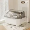 Caja de Almacenamiento para Vajilla de Cocina Doméstica con Cajón Bandeja de Drenaje para el Piso Estante de Almacenamiento para Platos Cubiertos a Prueba de Polvo