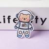 Crachá de Urso da Série Astronauta de Desenho Animado em Acrílico, Pingente para Bolsa, Pequeno Patch de Acessório, Estilo Moderno e Personalizado