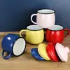 Taza de Agua de Hierro Esmaltado Clásica Jarra de Té Nostálgica Antigua Cepillado de Dientes Infantil Personalizada Personalizada Vasos para Enjuague Bucal Licor Hogar