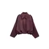 Roupas Femininas Transfronteiriças Europeias e Americanas Moda Nova Primavera e Outono Jaqueta Corta-Vento Bomber com Efeito Textura de Camurça Top