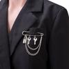 Broche de personalidade hip-hop europeu e americano com esqueleto, teia de aranha, urso, pérola, estrela de cinco pontas para homens e mulheres com alfinetes criativos da moda